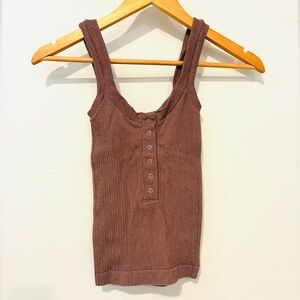 Free People Chocolate Brown Tank Top